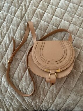 Small Marcie Saddle Bag in Camel